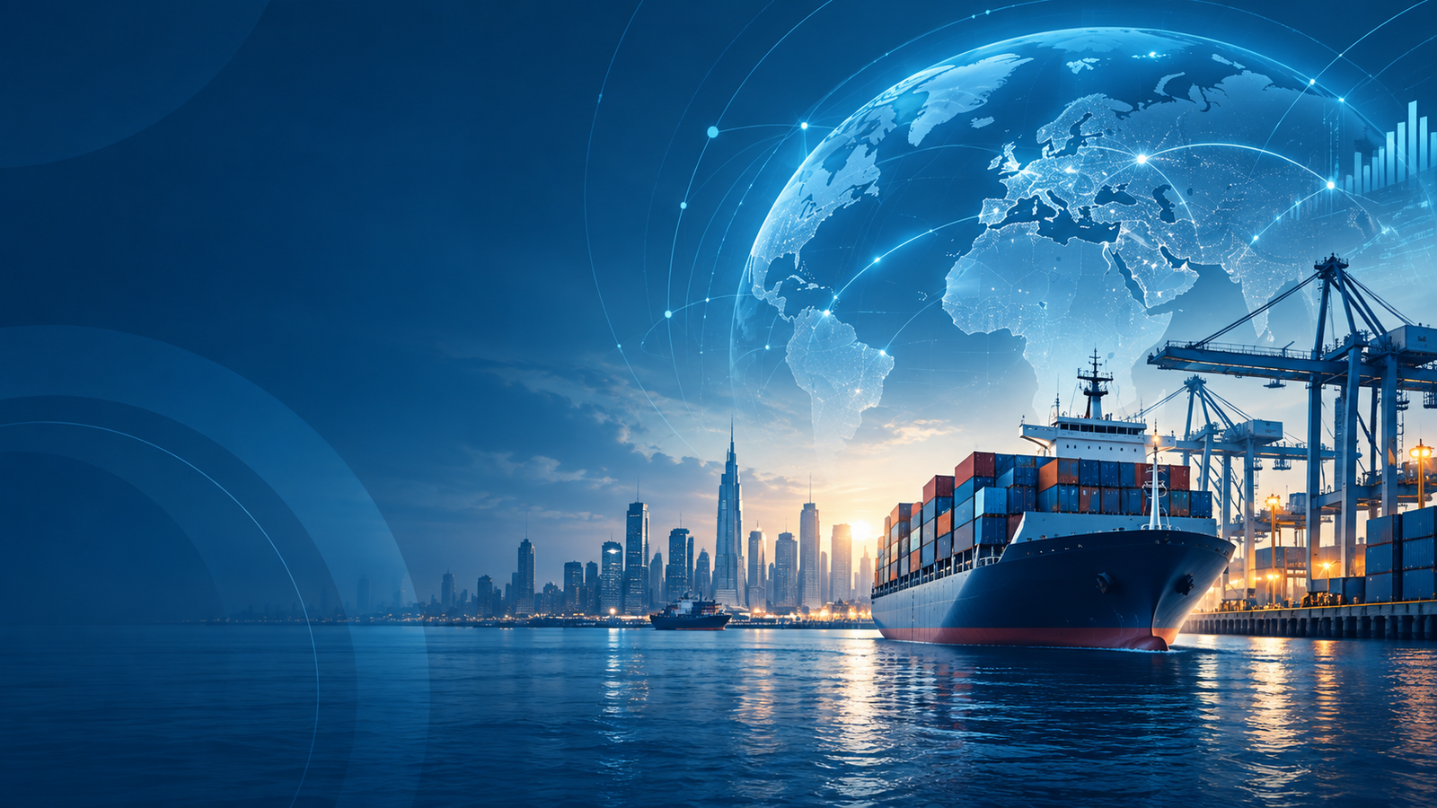 Global trade and port scene